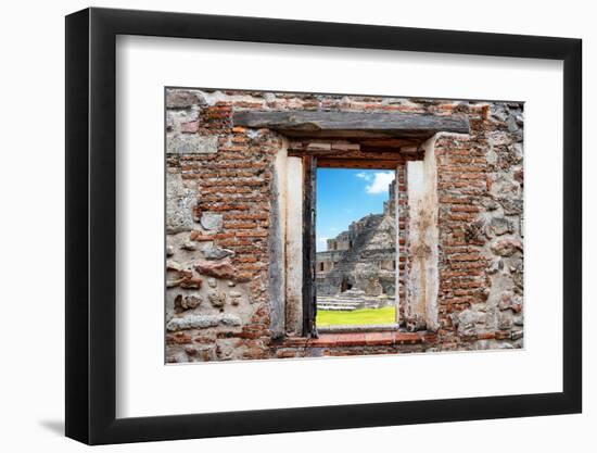 ¡Viva Mexico! Window View - Mayan Ruins in Edzna-Philippe Hugonnard-Framed Photographic Print