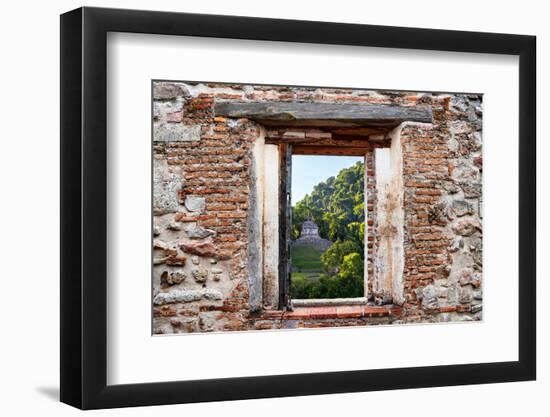 ¡Viva Mexico! Window View - Mayan Ruins in Palenque at Sunrise-Philippe Hugonnard-Framed Photographic Print