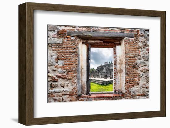 ¡Viva Mexico! Window View - One Thousand Mayan Columns in Chichen Itza-Philippe Hugonnard-Framed Photographic Print