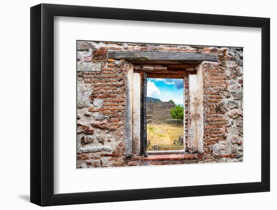 ¡Viva Mexico! Window View - Pyramid of Cantona II-Philippe Hugonnard-Framed Photographic Print