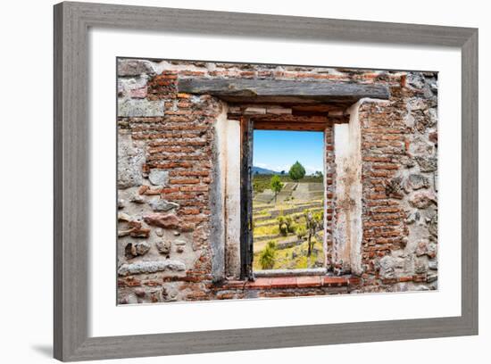 ¡Viva Mexico! Window View - Pyramid of Cantona III-Philippe Hugonnard-Framed Photographic Print