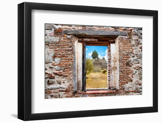 ¡Viva Mexico! Window View - Pyramid of Cantona-Philippe Hugonnard-Framed Photographic Print