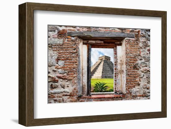 ¡Viva Mexico! Window View - Pyramid of the Chichen Itza-Philippe Hugonnard-Framed Photographic Print