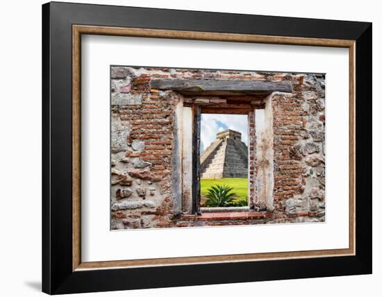 ¡Viva Mexico! Window View - Pyramid of the Chichen Itza-Philippe Hugonnard-Framed Photographic Print