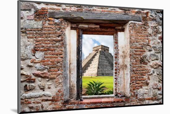 ¡Viva Mexico! Window View - Pyramid of the Chichen Itza-Philippe Hugonnard-Mounted Photographic Print