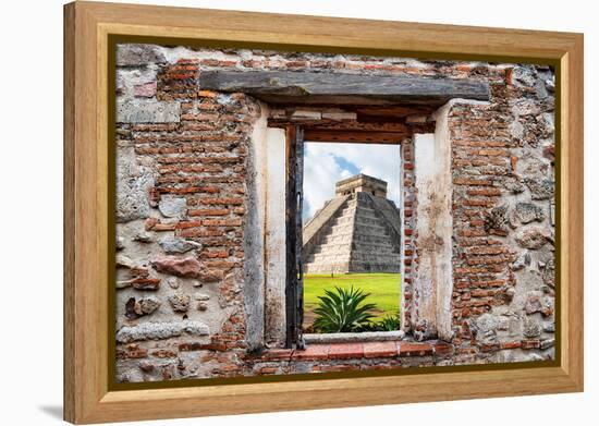 ¡Viva Mexico! Window View - Pyramid of the Chichen Itza-Philippe Hugonnard-Framed Premier Image Canvas