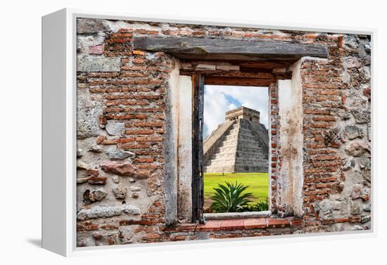 ¡Viva Mexico! Window View - Pyramid of the Chichen Itza-Philippe Hugonnard-Framed Premier Image Canvas