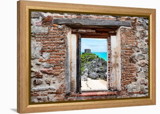 ¡Viva Mexico! Window View - Tulum Ruins-Philippe Hugonnard-Framed Premier Image Canvas