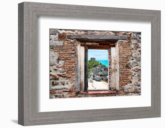 ¡Viva Mexico! Window View - Tulum Ruins-Philippe Hugonnard-Framed Photographic Print