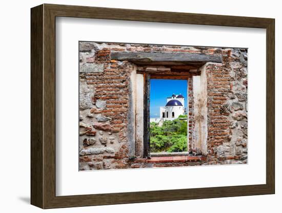 ¡Viva Mexico! Window View - White House in Isla Mujeres-Philippe Hugonnard-Framed Photographic Print