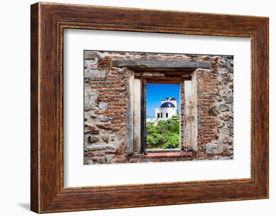 ¡Viva Mexico! Window View - White House in Isla Mujeres-Philippe Hugonnard-Framed Photographic Print