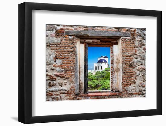 ¡Viva Mexico! Window View - White House in Isla Mujeres-Philippe Hugonnard-Framed Photographic Print