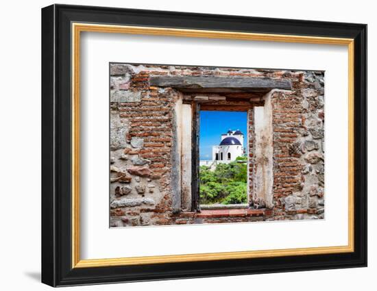 ¡Viva Mexico! Window View - White House in Isla Mujeres-Philippe Hugonnard-Framed Photographic Print