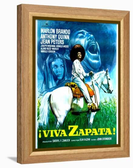 Viva Zapata!, Jean Peters, Marlon Brando, Anthony Quinn, (Spanish Poster Art), 1952-null-Framed Stretched Canvas