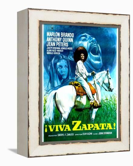 Viva Zapata!, Jean Peters, Marlon Brando, Anthony Quinn, (Spanish Poster Art), 1952-null-Framed Stretched Canvas