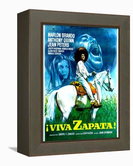 Viva Zapata!, Jean Peters, Marlon Brando, Anthony Quinn, (Spanish Poster Art), 1952-null-Framed Stretched Canvas