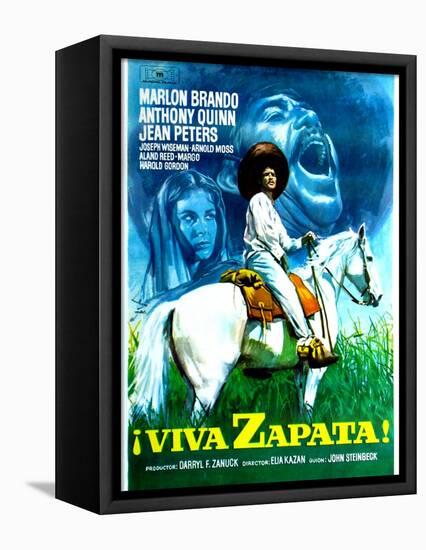 Viva Zapata!, Jean Peters, Marlon Brando, Anthony Quinn, (Spanish Poster Art), 1952-null-Framed Stretched Canvas