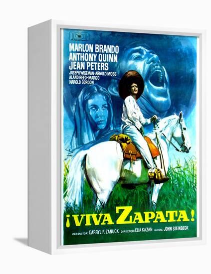 Viva Zapata!, Jean Peters, Marlon Brando, Anthony Quinn, (Spanish Poster Art), 1952-null-Framed Stretched Canvas