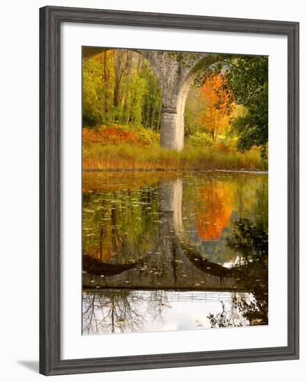 Vivarais Railway Stop and Bridge, Ardeche, France-Lisa S. Engelbrecht-Framed Photographic Print