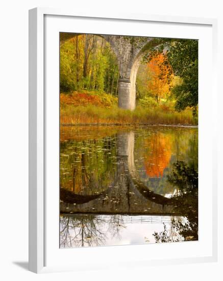 Vivarais Railway Stop and Bridge, Ardeche, France-Lisa S. Engelbrecht-Framed Photographic Print