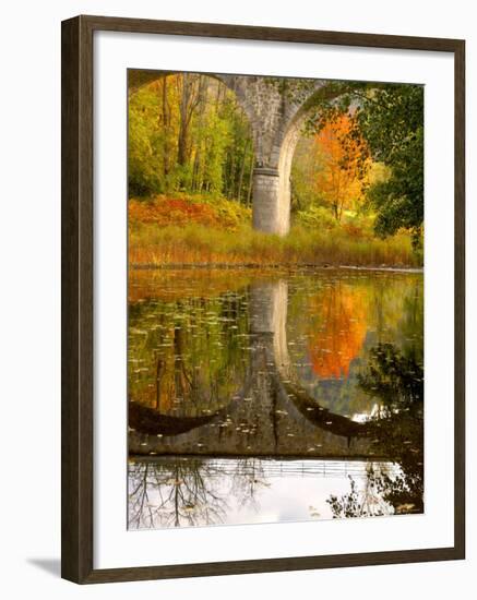 Vivarais Railway Stop and Bridge, Ardeche, France-Lisa S. Engelbrecht-Framed Photographic Print