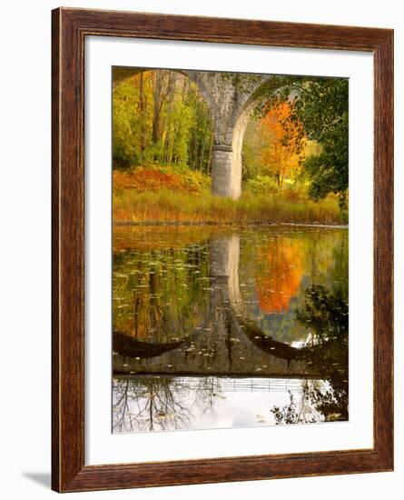 Vivarais Railway Stop and Bridge, Ardeche, France-Lisa S. Engelbrecht-Framed Photographic Print