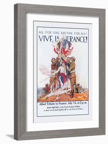 Vive La France!-James Montgomery Flagg-Framed Art Print