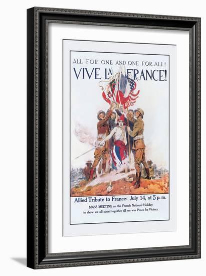 Vive La France!-James Montgomery Flagg-Framed Art Print