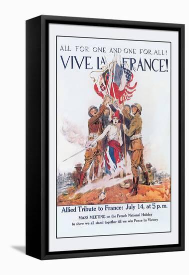 Vive La France!-James Montgomery Flagg-Framed Stretched Canvas