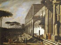 Principal Monuments of Ancient Rome: Temple of Vesta (Oil on Canvas)-Viviano Codazzi-Framed Giclee Print