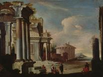 Principal Monuments of Ancient Rome: Temple of Vesta (Oil on Canvas)-Viviano Codazzi-Framed Giclee Print