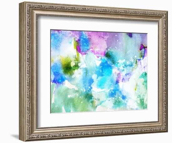 Vivid Abstract Ink Painting On Grunge Paper Texture-run4it-Framed Art Print