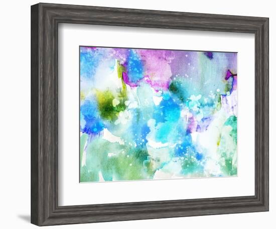 Vivid Abstract Ink Painting On Grunge Paper Texture-run4it-Framed Art Print