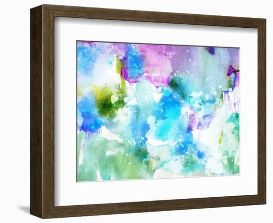 Vivid Abstract Ink Painting On Grunge Paper Texture-run4it-Framed Art Print