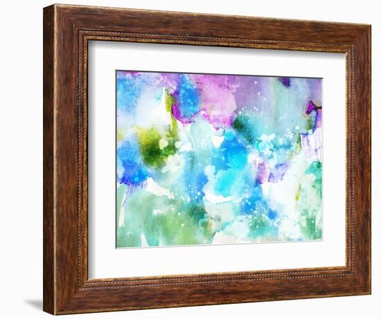 Vivid Abstract Ink Painting On Grunge Paper Texture-run4it-Framed Art Print