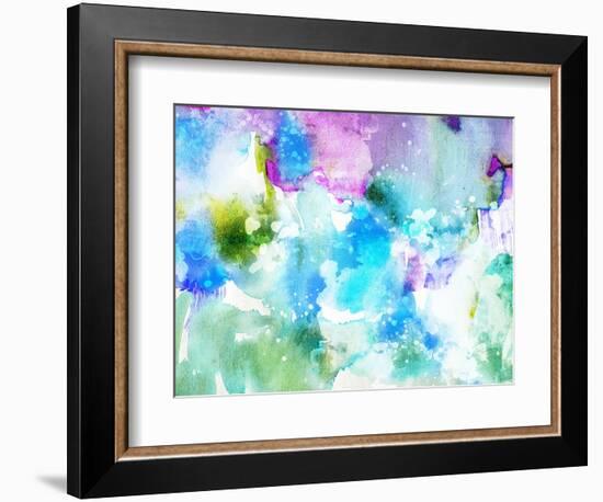 Vivid Abstract Ink Painting On Grunge Paper Texture-run4it-Framed Art Print