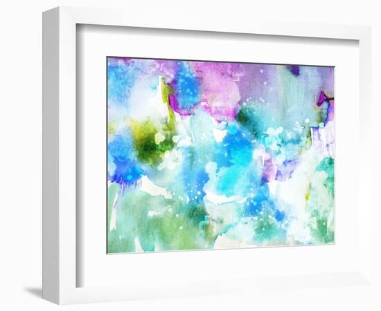 Vivid Abstract Ink Painting On Grunge Paper Texture-run4it-Framed Art Print