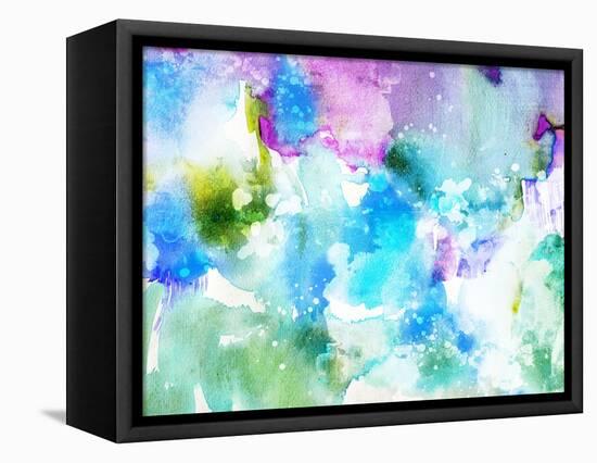 Vivid Abstract Ink Painting On Grunge Paper Texture-run4it-Framed Stretched Canvas