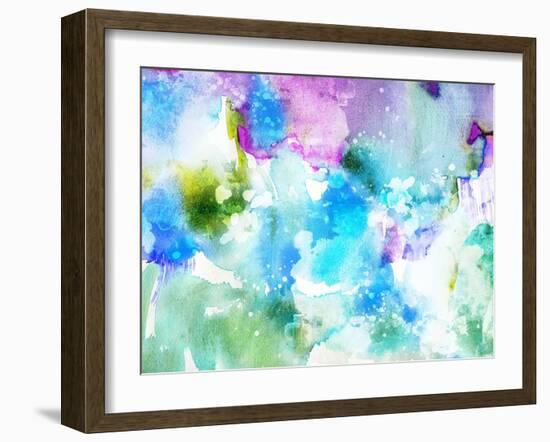 Vivid Abstract Ink Painting On Grunge Paper Texture-run4it-Framed Art Print