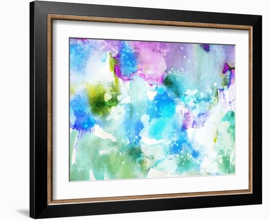 Vivid Abstract Ink Painting On Grunge Paper Texture-run4it-Framed Art Print