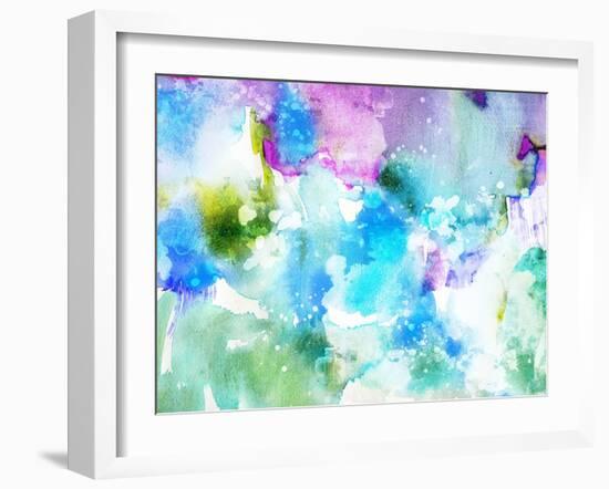 Vivid Abstract Ink Painting On Grunge Paper Texture-run4it-Framed Art Print