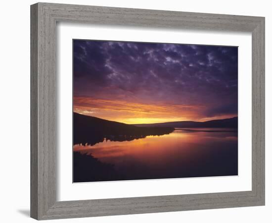 Vivid Sunrise over St Mary Lake in Glacier National Park, Montana, USA-Chuck Haney-Framed Photographic Print