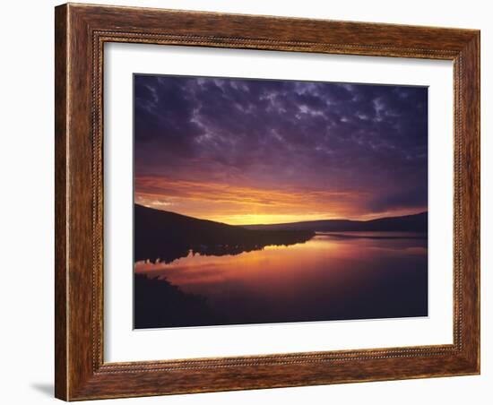 Vivid Sunrise over St Mary Lake in Glacier National Park, Montana, USA-Chuck Haney-Framed Photographic Print