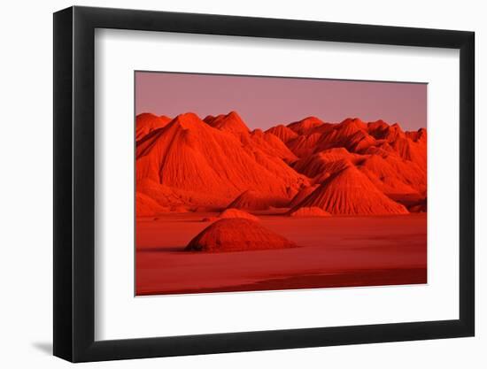 vivid sunset over mountains at valle de la luna, argentina-oriol alamany-Framed Photographic Print