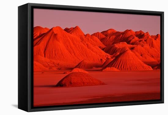 vivid sunset over mountains at valle de la luna, argentina-oriol alamany-Framed Premier Image Canvas