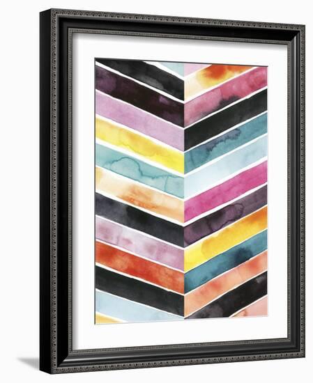 Vivid Watercolor Chevron II-Grace Popp-Framed Premium Giclee Print