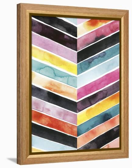 Vivid Watercolor Chevron II-Grace Popp-Framed Stretched Canvas
