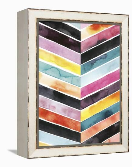 Vivid Watercolor Chevron II-Grace Popp-Framed Stretched Canvas