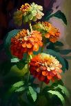 Zinnia Flowers I-Vivienne Dupont-Art Print