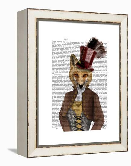 Vivienne Steampunk Fox-Fab Funky-Framed Stretched Canvas